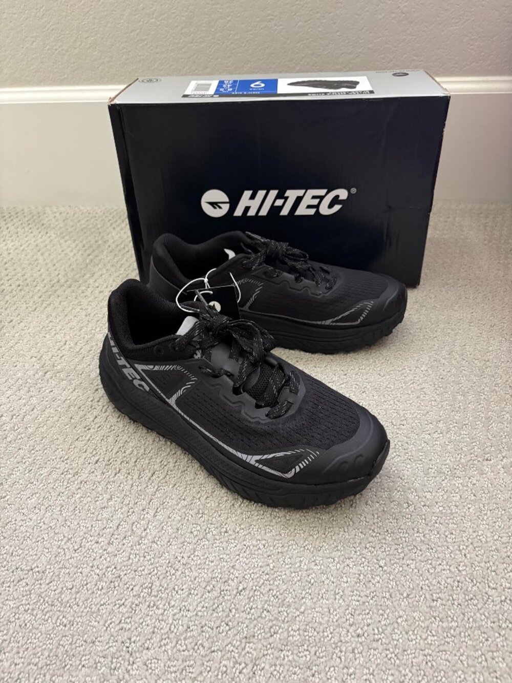 NEW Men's Hi-Tec Trail Hiking Athletic Shoes - Black / Alloy - Size 9